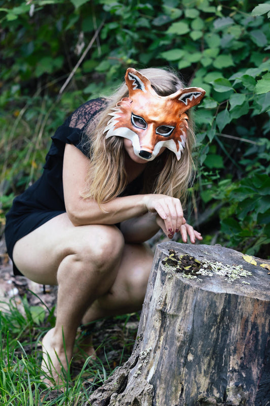 Fox Mask Handmade Leather Masks for Masquerade / Halloween / Cosplay
