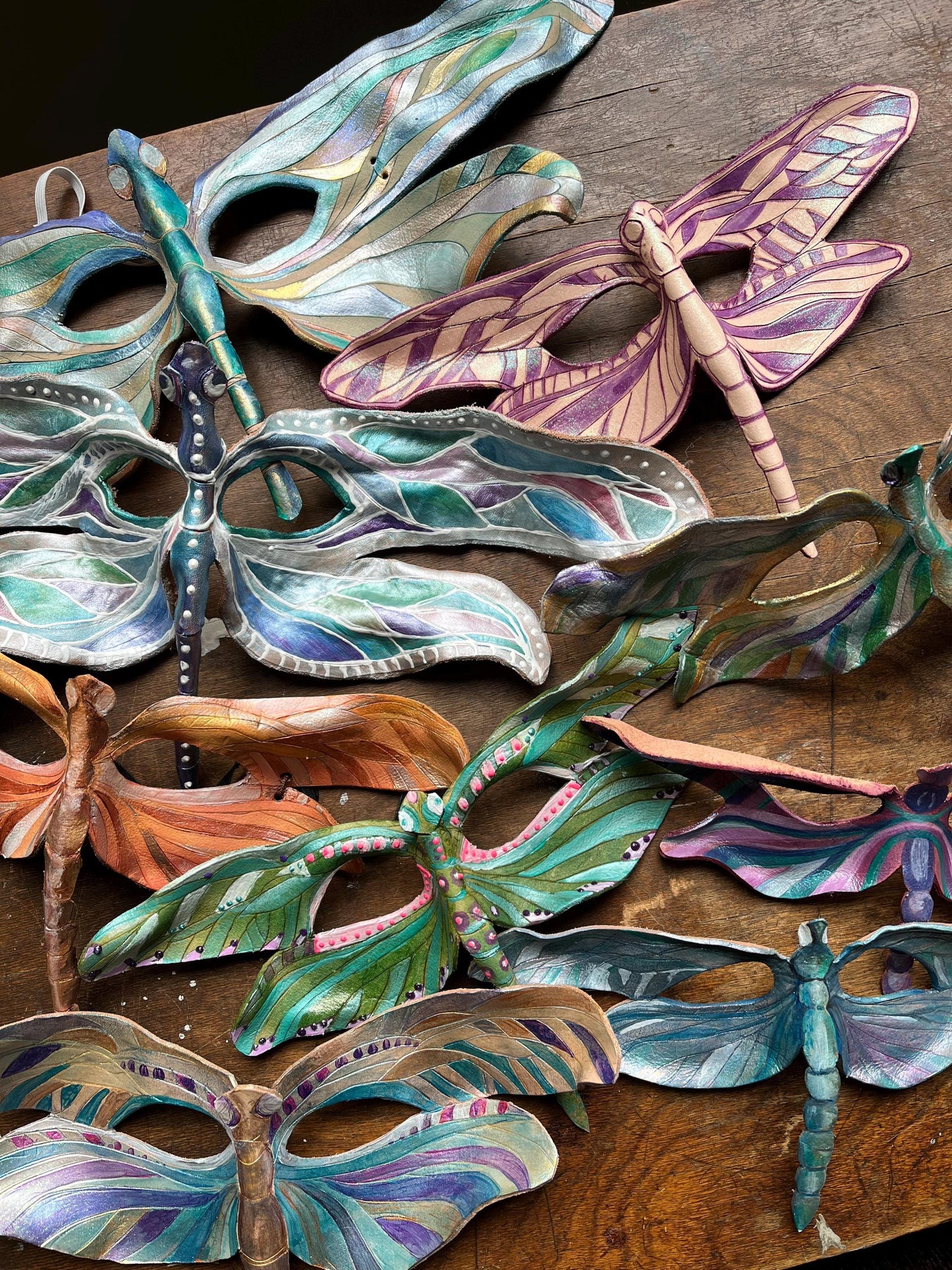 Dragonfly Cosplay Mask | Handmade Leather Mask | Masquerade Party Mask | Animal Mask | Halloween Costume | Fairy Mask | Renaissance Faire
