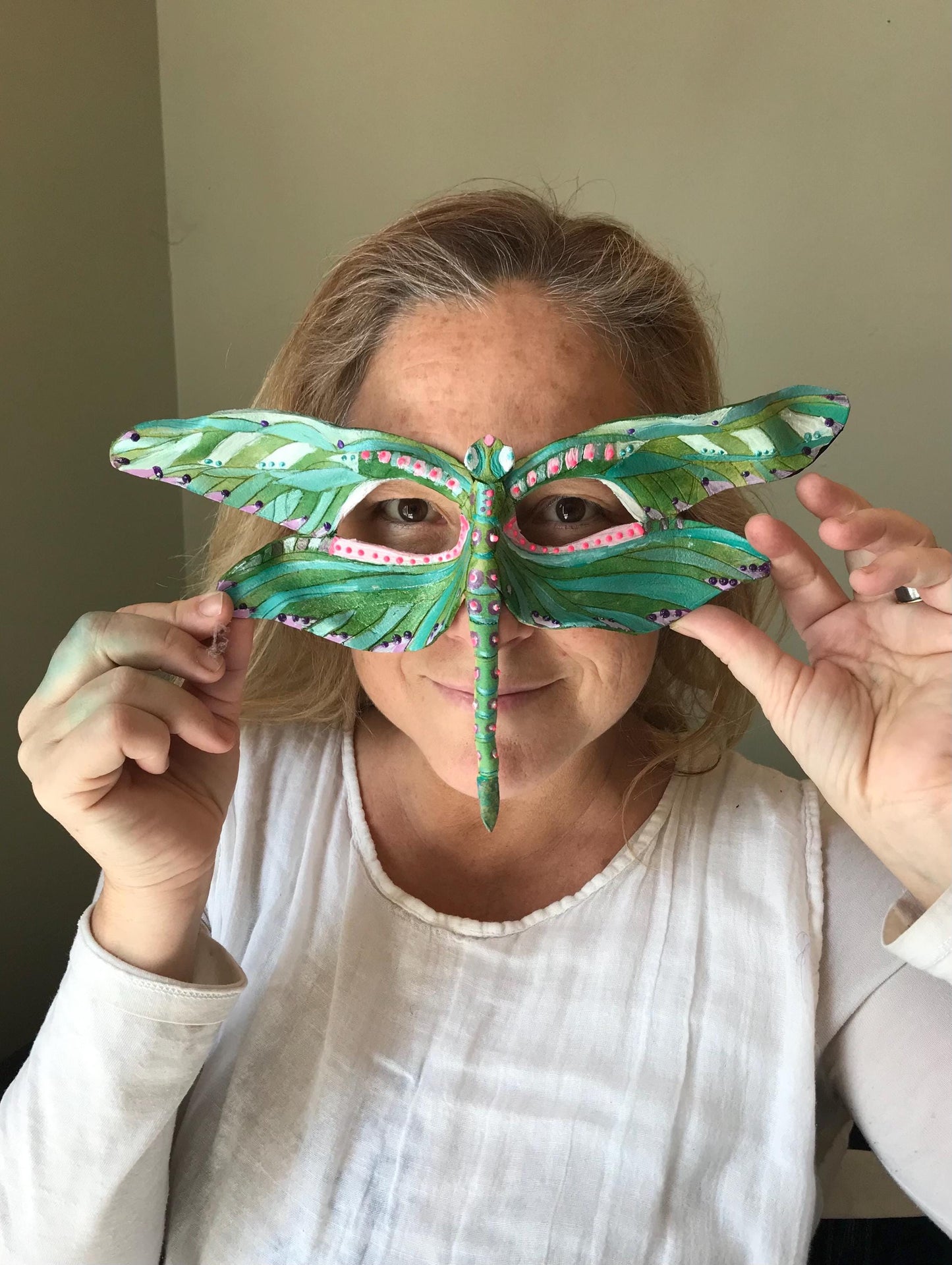 Dragonfly Cosplay Mask | Handmade Leather Mask | Masquerade Party Mask | Animal Mask | Halloween Costume | Fairy Mask | Renaissance Faire