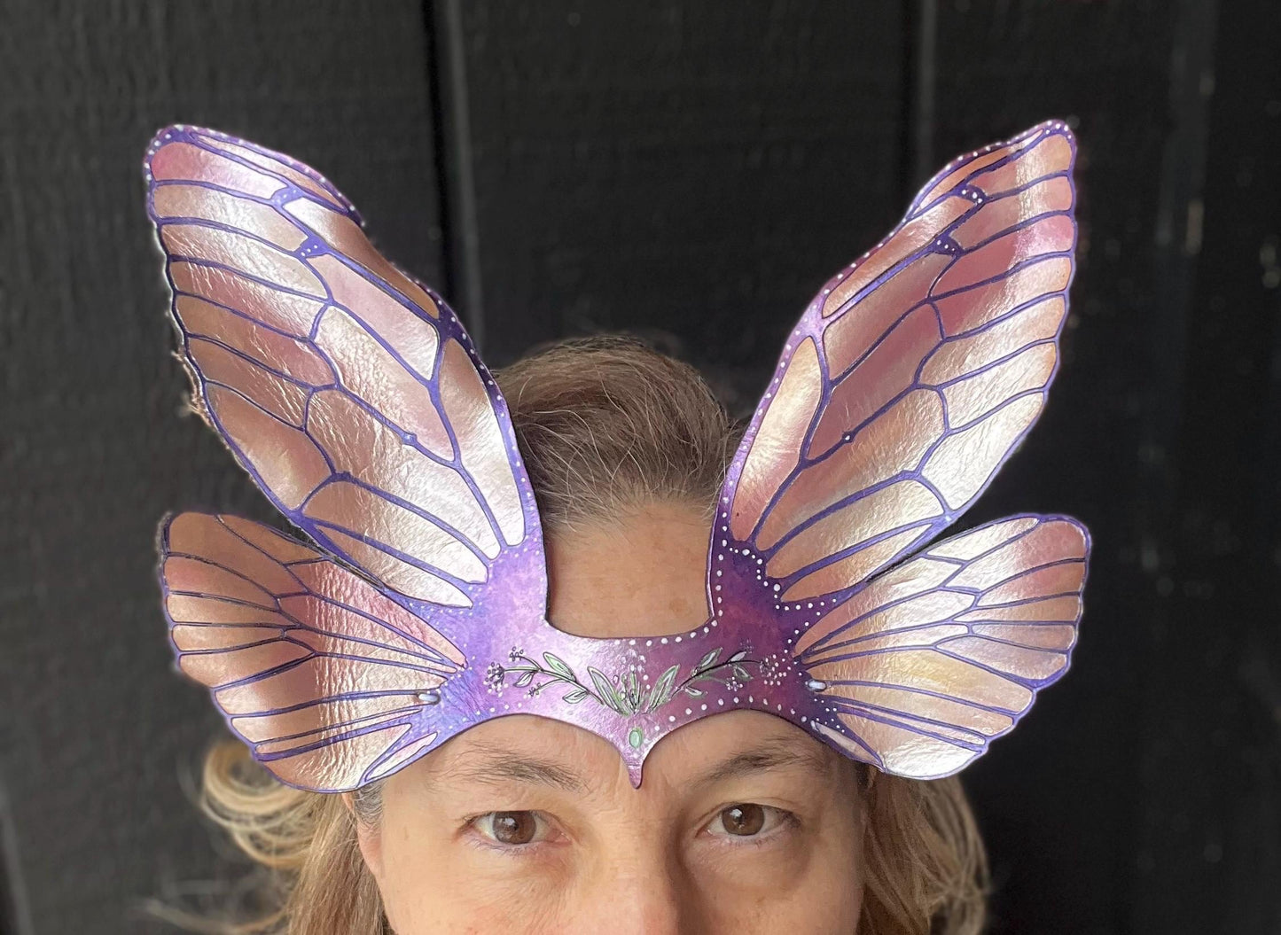 Fairy Wing Crown Headdress | Leather Cosplay headpiece | faerie costume | Masquerade Party | Renaissance Faire headdress | Faerie Festival