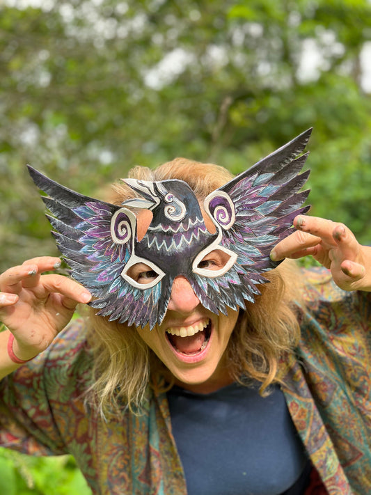 Spirit Crow Handmade Leather Mask for Masquerade / Halloween / Cosplay Masks