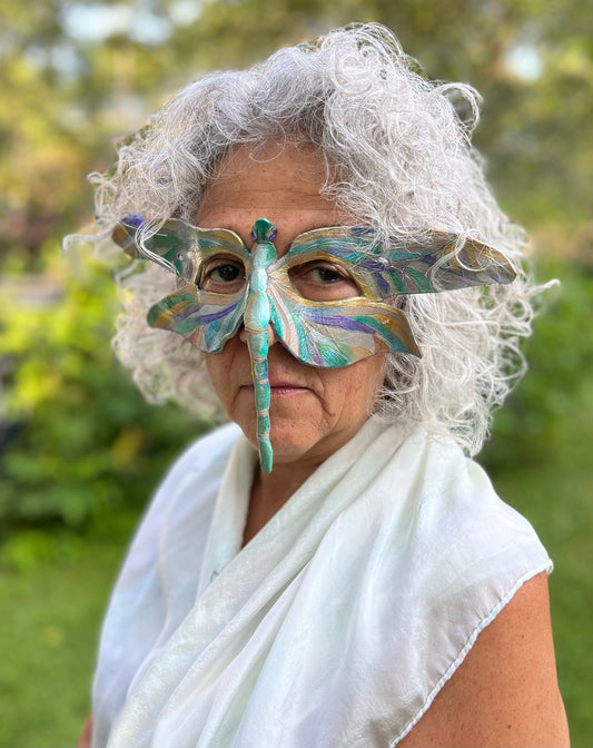Dragonfly Mask Handmade Leather Masks for Masquerade / Halloween / Cosplay
