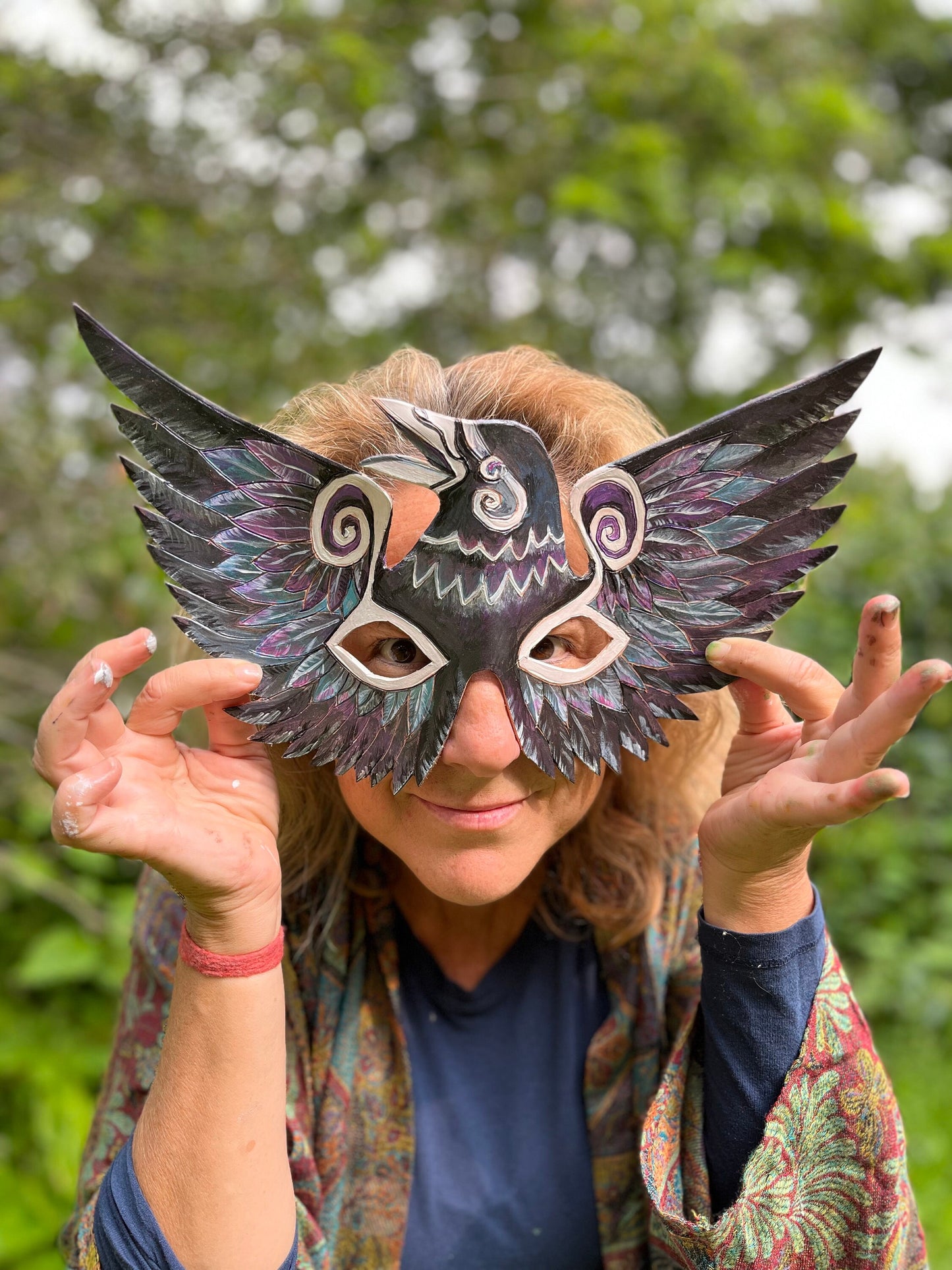 Spirit Crow Handmade Leather Mask for Masquerade / Halloween / Cosplay Masks