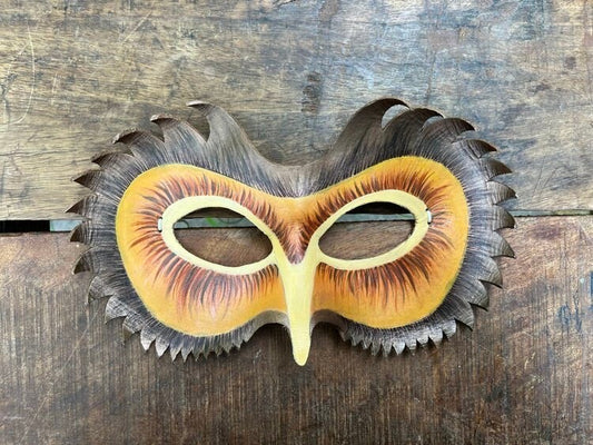 Owl Handmade Leather Masquerade Halloween Mask