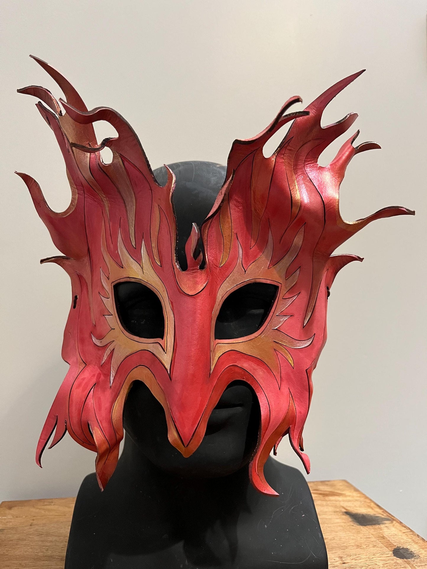 Fire Spirit Handmade Leather Mask for Masquerade / Halloween / Cosplay Masks Salamander Ifrits