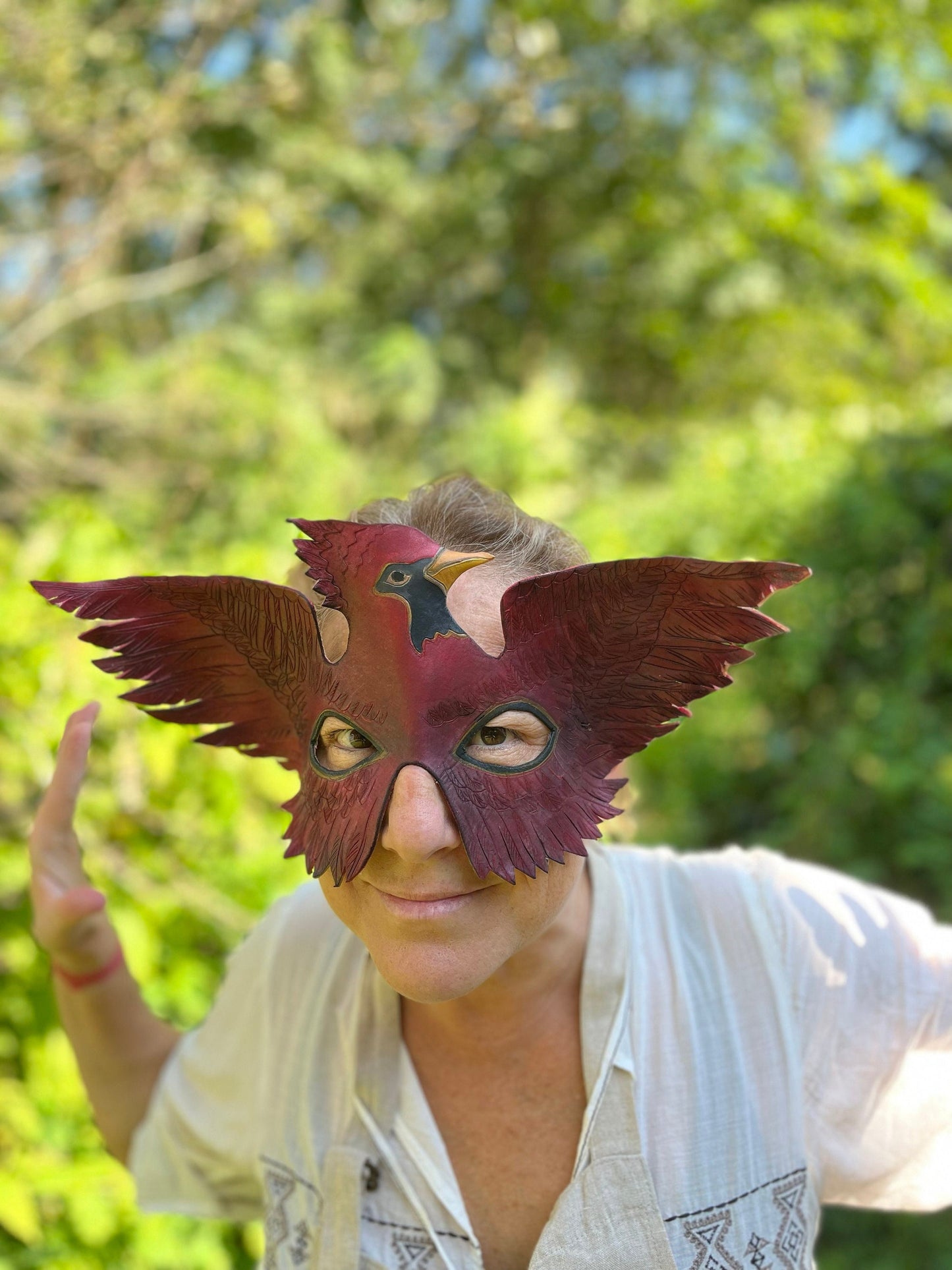 Cardinal Mask Handmade Leather Masks for Masquerade / Halloween / Cosplay