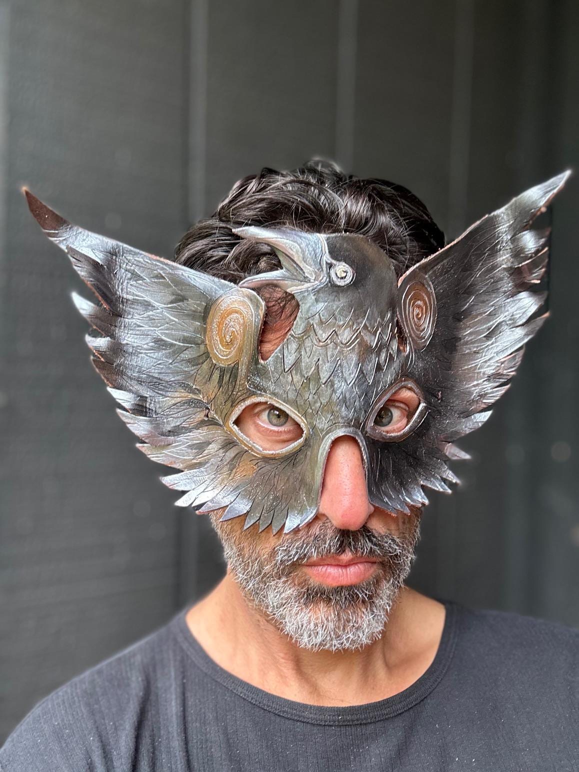 Spirit Crow Handmade Leather Mask for Masquerade / Halloween / Cosplay Masks