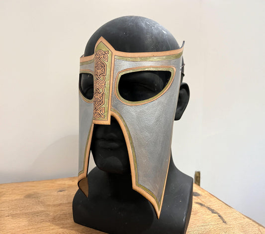 Knight Helmet Handmade Leather Mask for Masquerade | Halloween | Cosplay Masks | Renaissance Faires