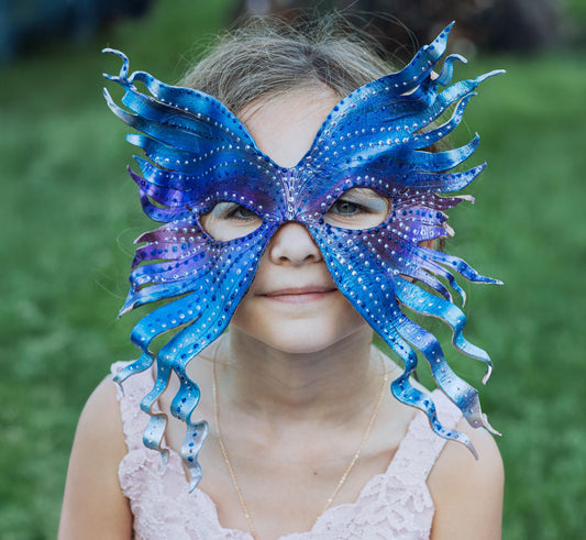 Fairy Mask Kids Elemental Handmade Leather Masquerade Halloween Mask