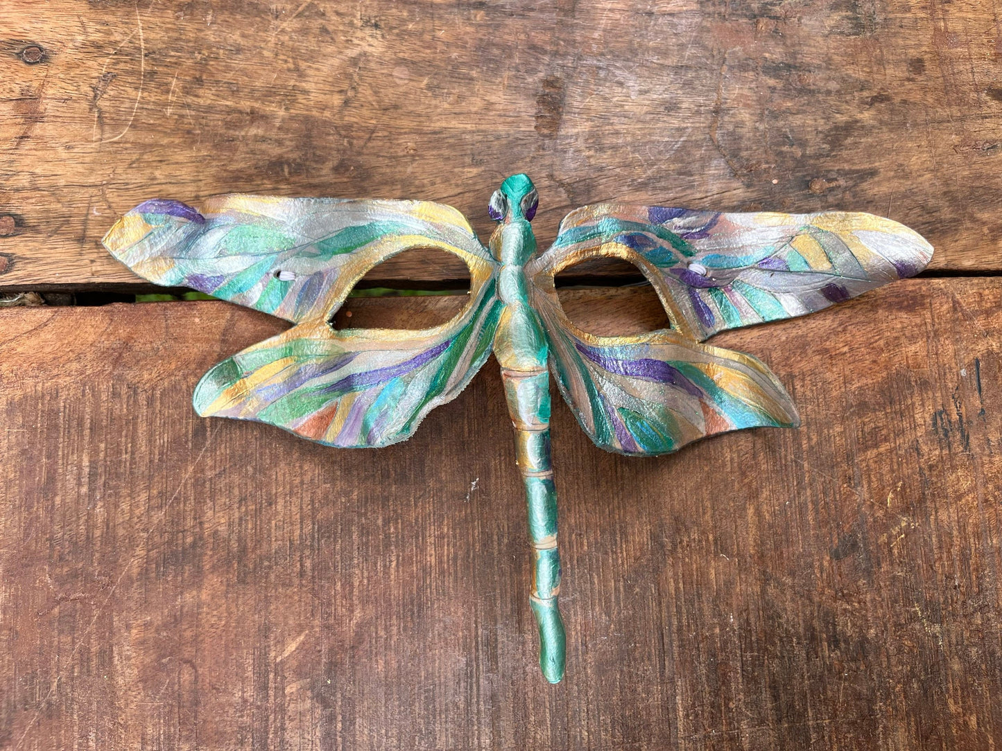 Dragonfly Fairy Mask | Handmade Leather Mask | Masquerade Mask | Woodland Mask | Halloween Costume | Renaissance Faire | Cosplay Faerie
