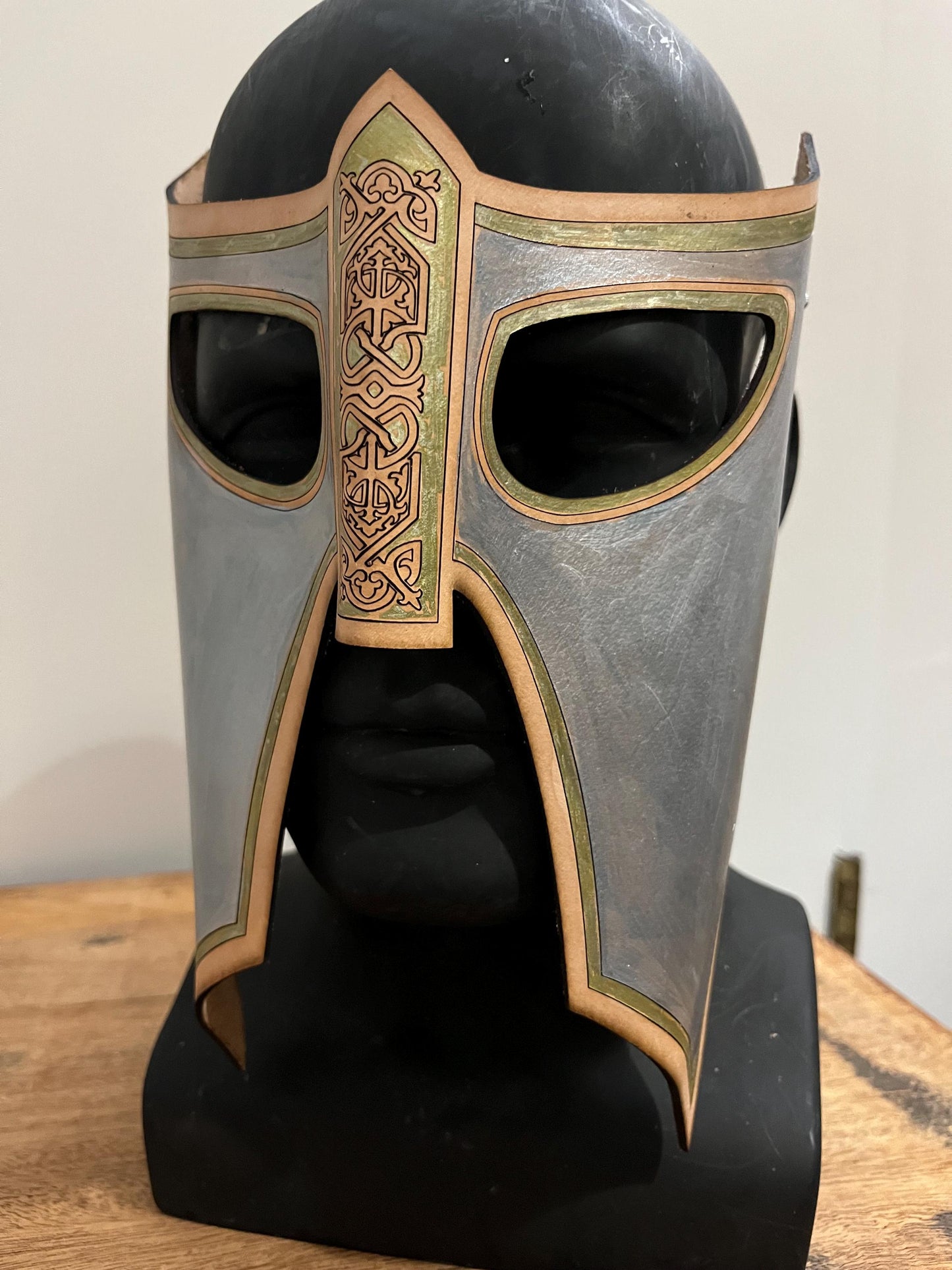 Knight Helmet Handmade Leather Mask for Masquerade | Halloween | Cosplay Masks | Renaissance Faires